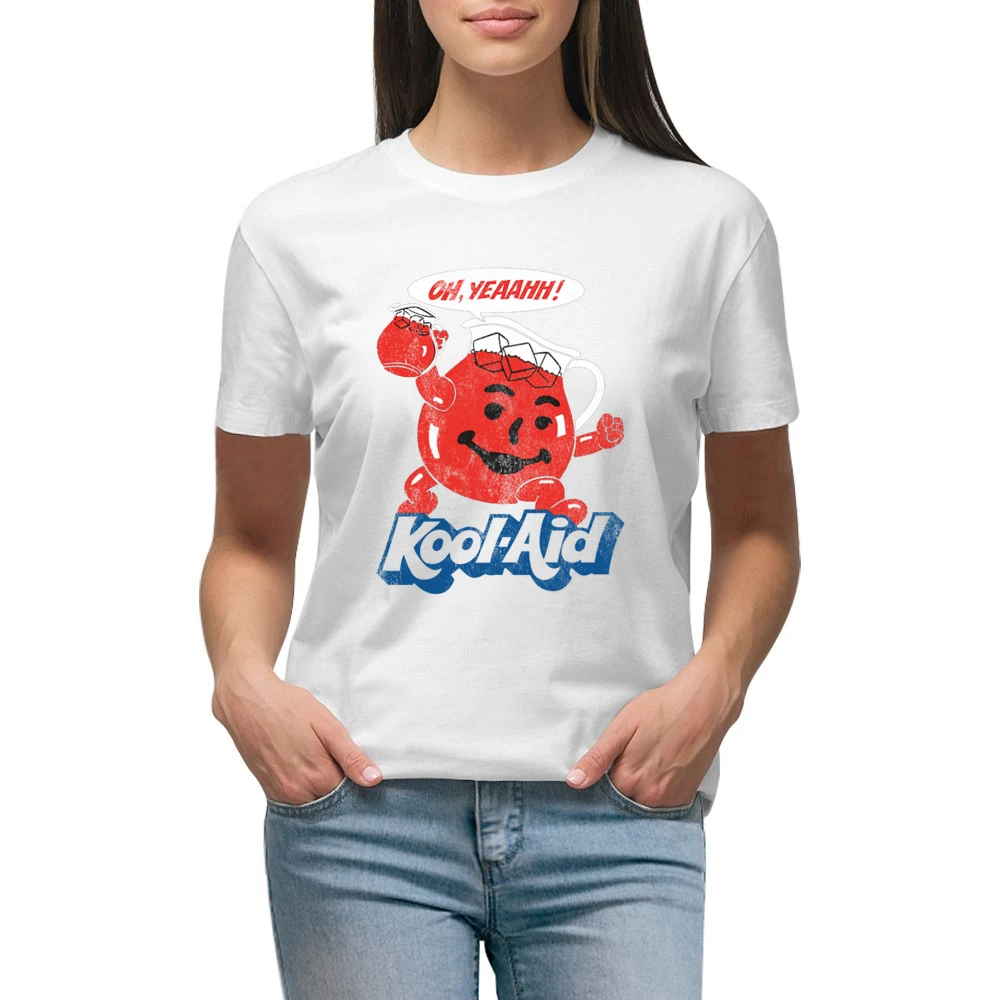 Oh Yeahhh Kool Aid Funny Juice Man Vintage Distressed Style Graphic T Premium Women Ladies T-shirt