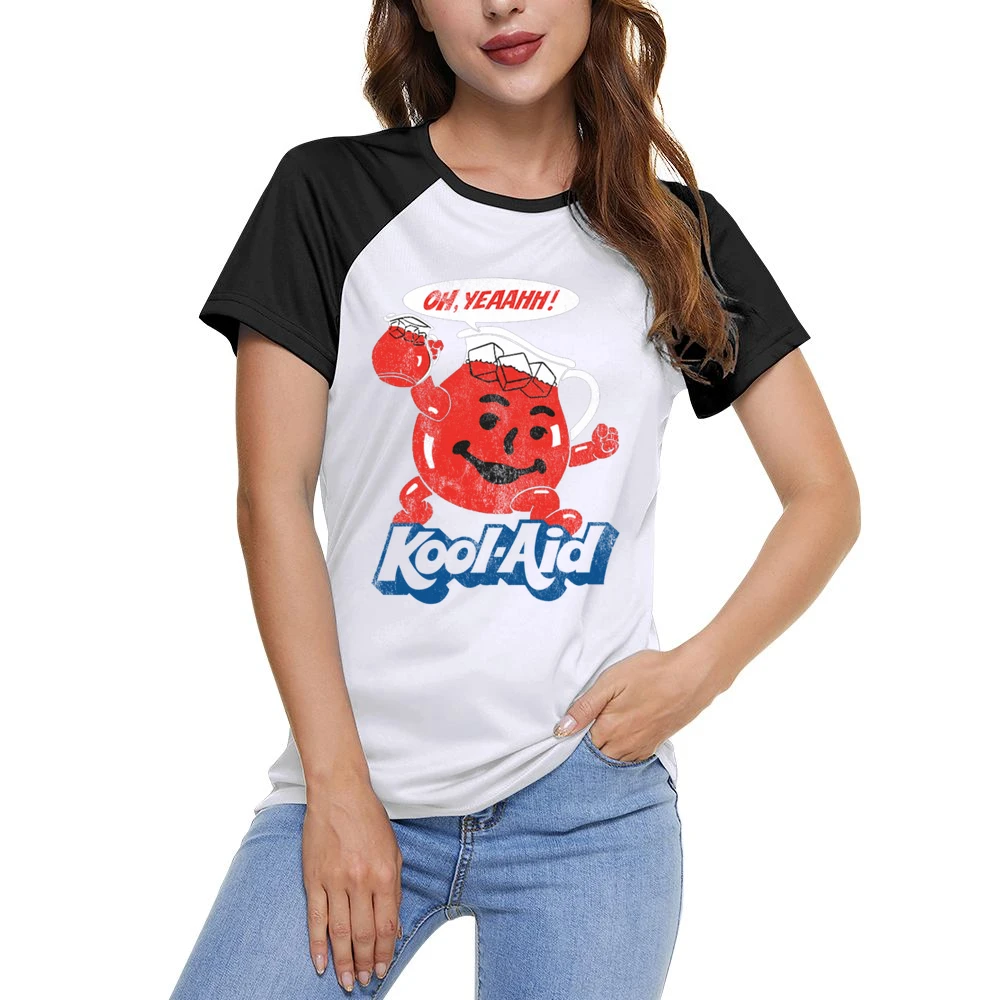Oh Yeahhh Kool Aid Funny Juice Man Vintage Distressed Style Graphic T Women Ladies Short Sleeve T-Shirt