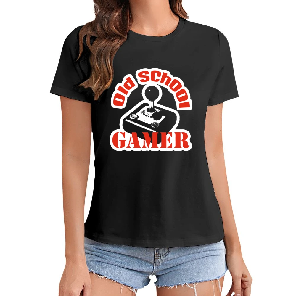 Old School Gamer Cool Retro Asian Size Women Ladies T-shirt