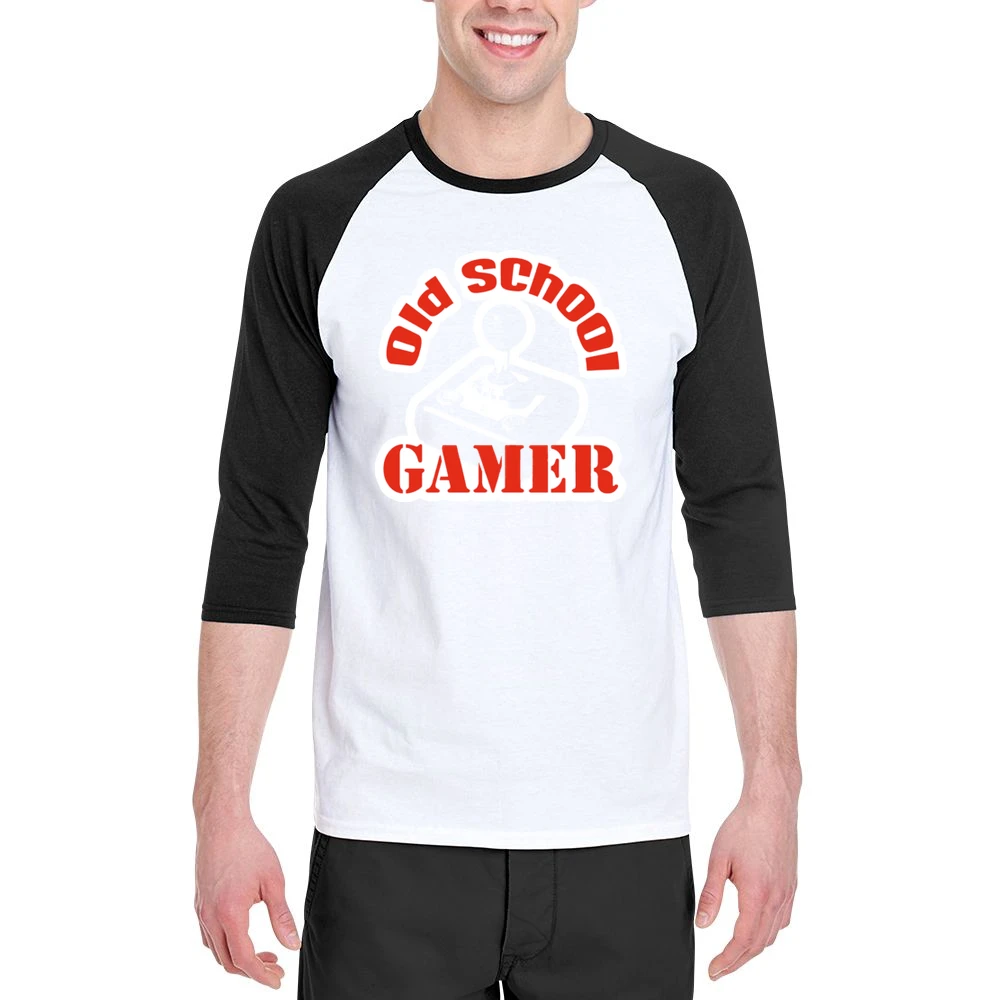 Old School Gamer Cool Retro Men 3/4 Sleeve T-Shirt