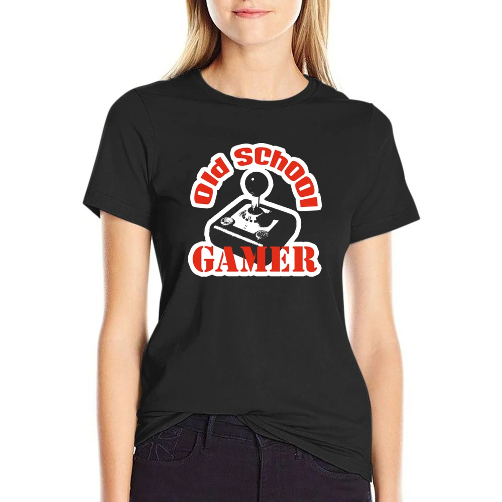 Old School Gamer Cool Retro US Size Women Ladies T-shirt
