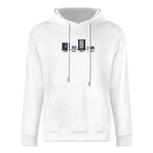 Old computer video data floppy - never forget us - white text European Size Men Hoodie