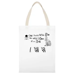 Old punk never die they just stand at the back White Canvas Tote Shopping Bag