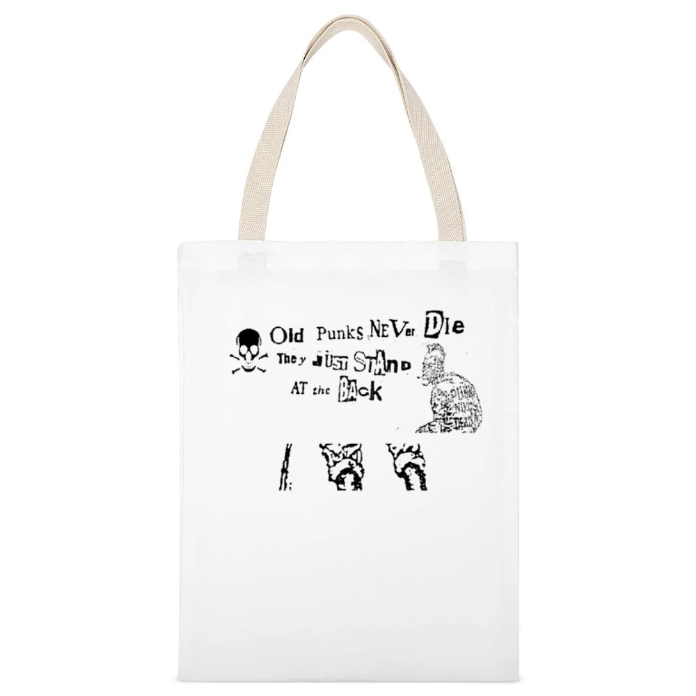 Old punk never die they just stand at the back White Canvas Tote Shopping Bag