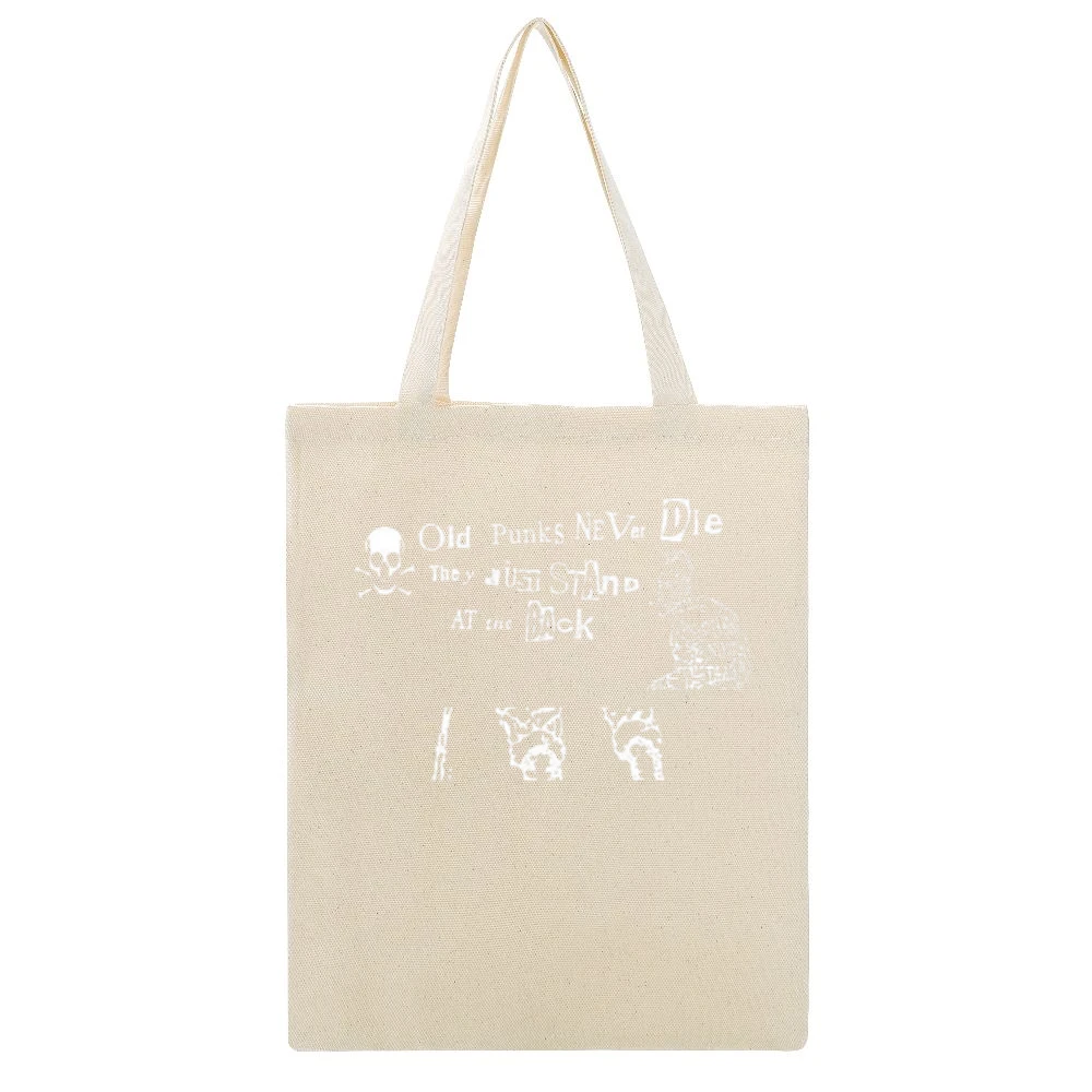 Old punk never die they just stand on the back Beige Canvas Tote Shopping Bag