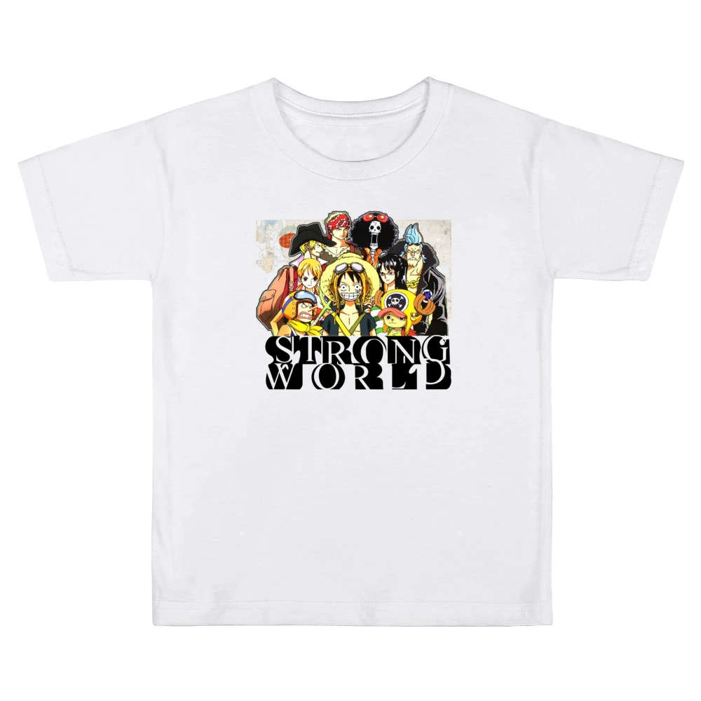 One Pice Movies Strong World straw hat pirates member Luffy and nakama Kids Boys Girls T-Shirt