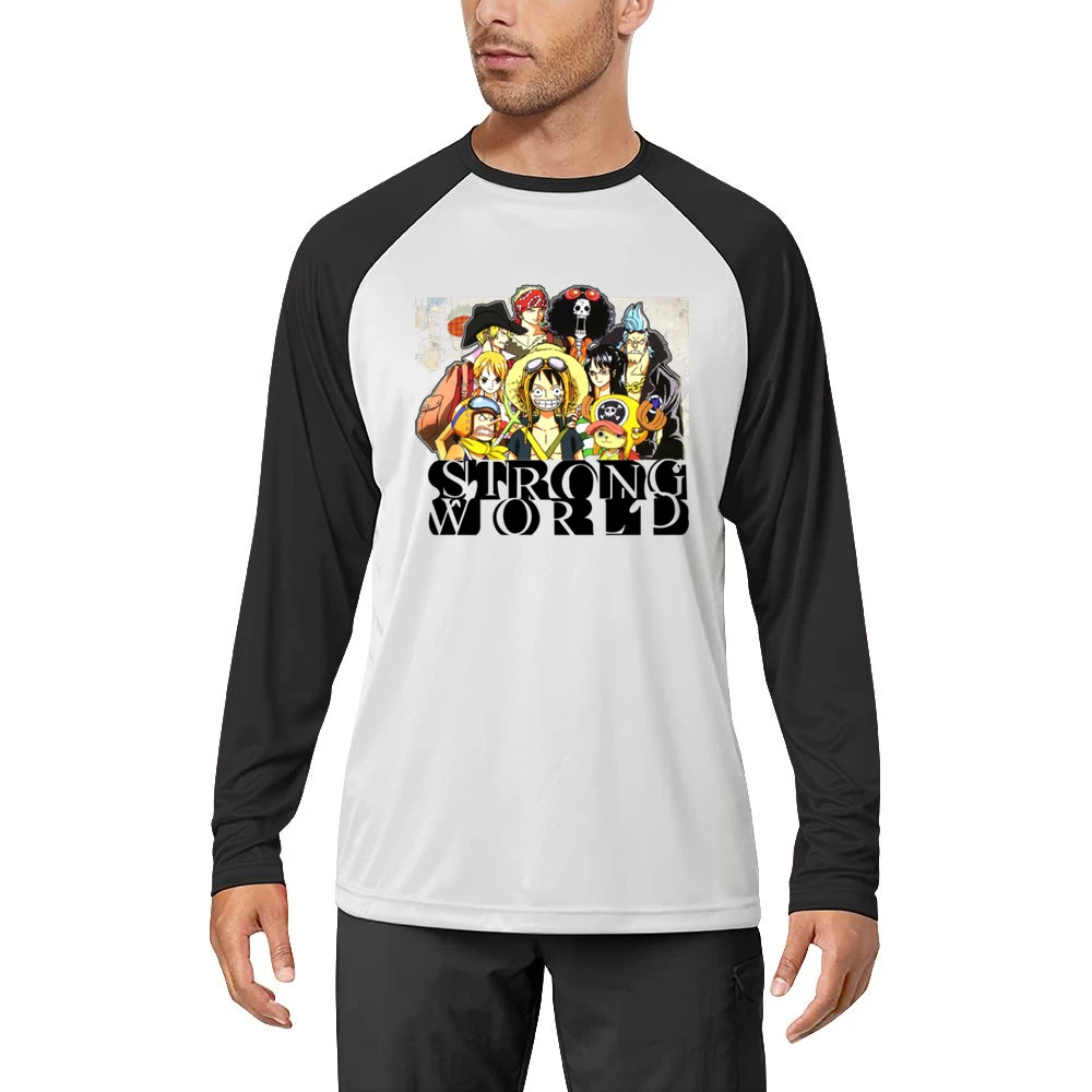 One Pice Movies Strong World straw hat pirates member Luffy and nakama Men Long Sleeve T-Shirt