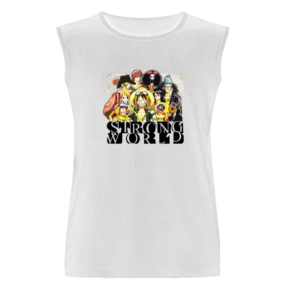 One Pice Movies Strong World straw hat pirates member Luffy and nakama Men Sleeveless T-Shirt