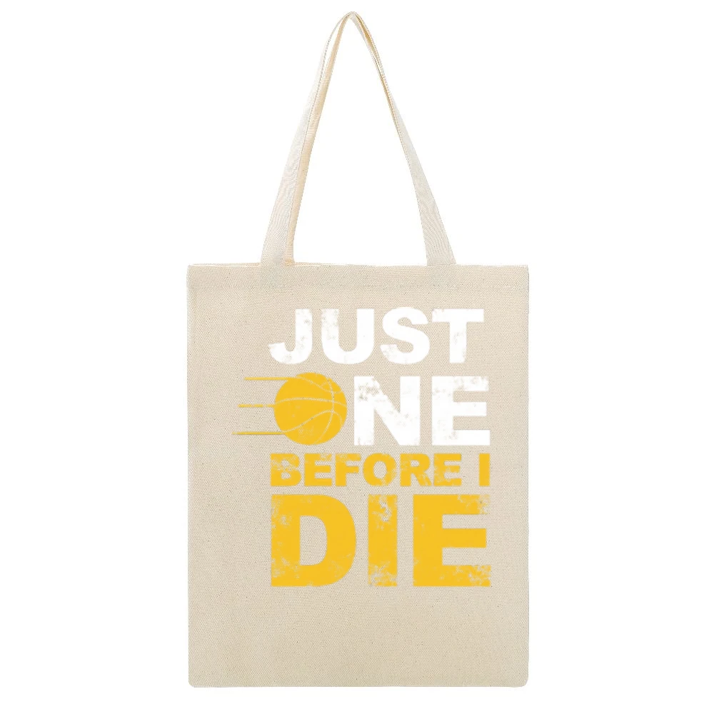 One before I die Beige Canvas Tote Shopping Bag