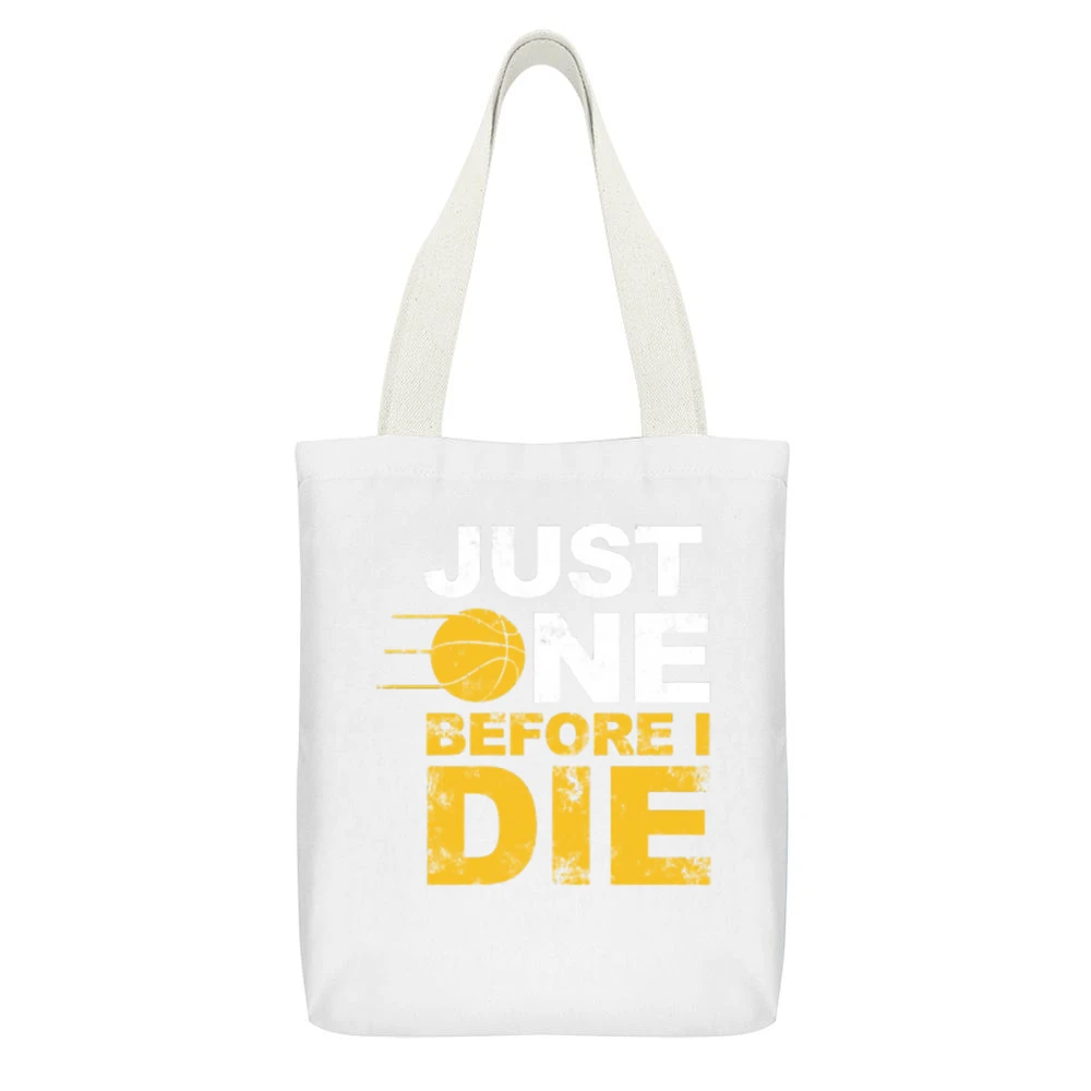 One before I die White Canvas Tote Shopping Bag With Interior Pocket