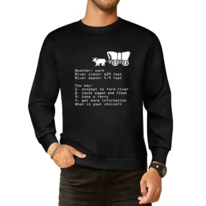 Oregon Trail Choice Video Game Retro 80s European Size Pullover Sweater