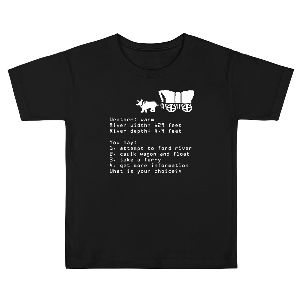 Oregon Trail Choice Video Game Retro 80s Kids Boys Girls T-Shirt