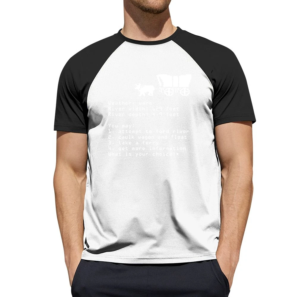 Oregon Trail Choice Video Game Retro 80s Men Short Sleeve T-Shirt