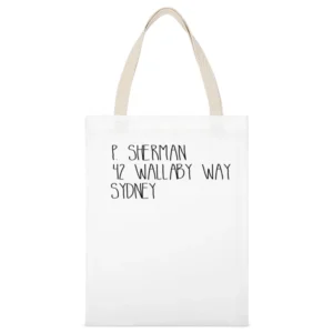 P Sherman 42 Wallaby Way Sydney Fun Finding Nemo Movie Quote Tee Shirt White Canvas Tote Shopping Bag