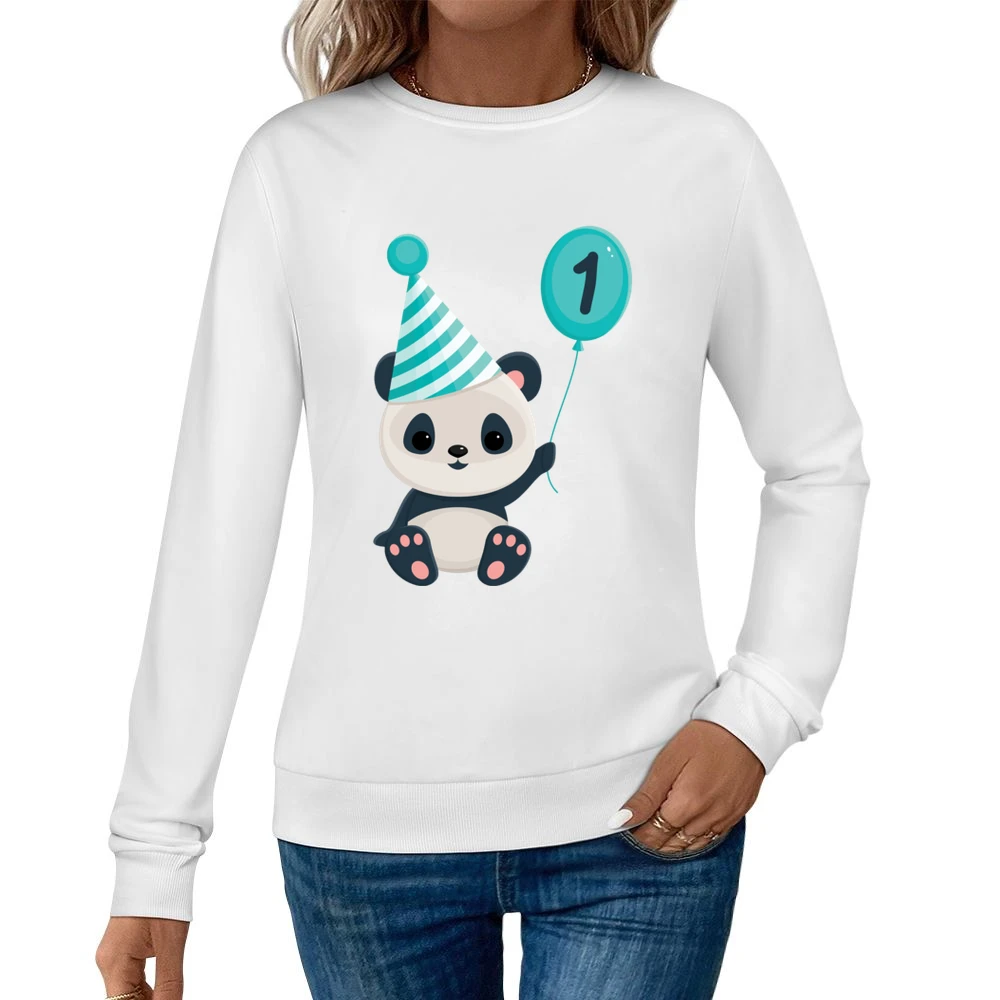 Panda Baby First Birthday Shirt Women Pullover Sweatshirt