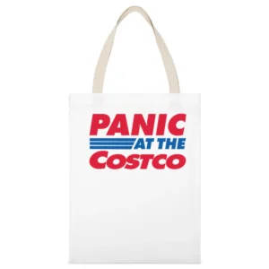 Panic At The Costco Funny Coronavirus Parody White Canvas Tote Shopping Bag