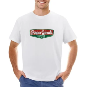 Papa Ginos Fast Food Restaurant Distressed Look Asian Size Men T-Shirt