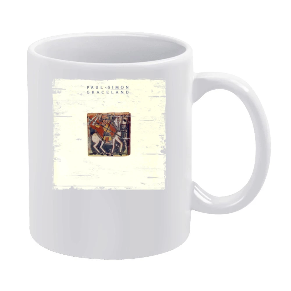 Paul Simon Graceland Album Cover Distressed Image White Mug