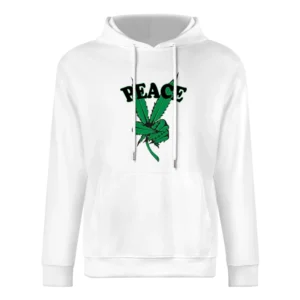 Peace Cannabis Leaf Fun Graphic Tee Shirt European Size Men Hoodie