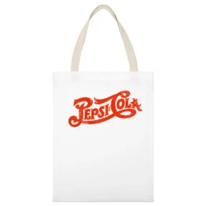 Pepsi Cola Fun Cool Vintage Style Distressed Retro Graphic Tee Shirt White Canvas Tote Shopping Bag