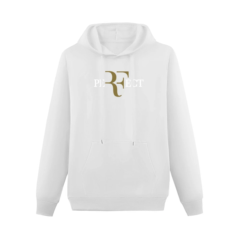 Perfect Roger Federer White And Gold Wimbledon US Open Swiss Tennis Ch Men Hoodie With Pocket