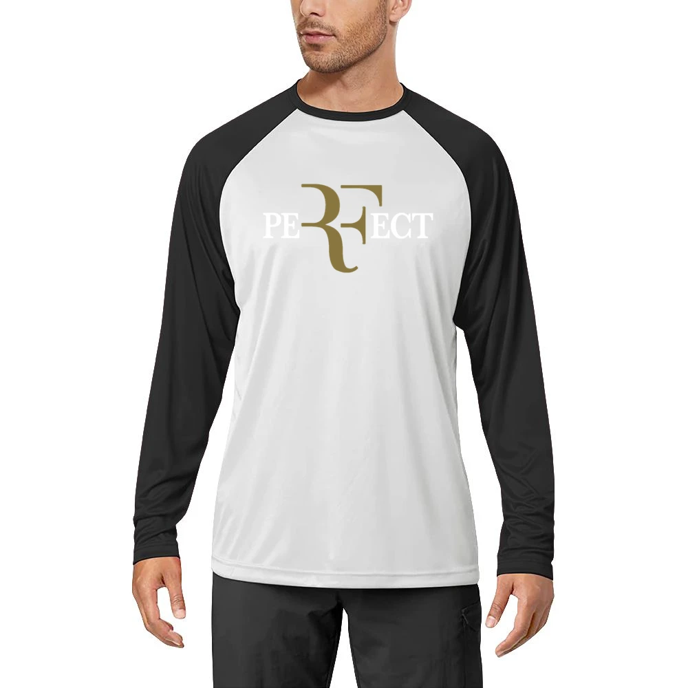 Perfect Roger Federer White And Gold Wimbledon US Open Swiss Tennis Ch Men Long Sleeve T-Shirt