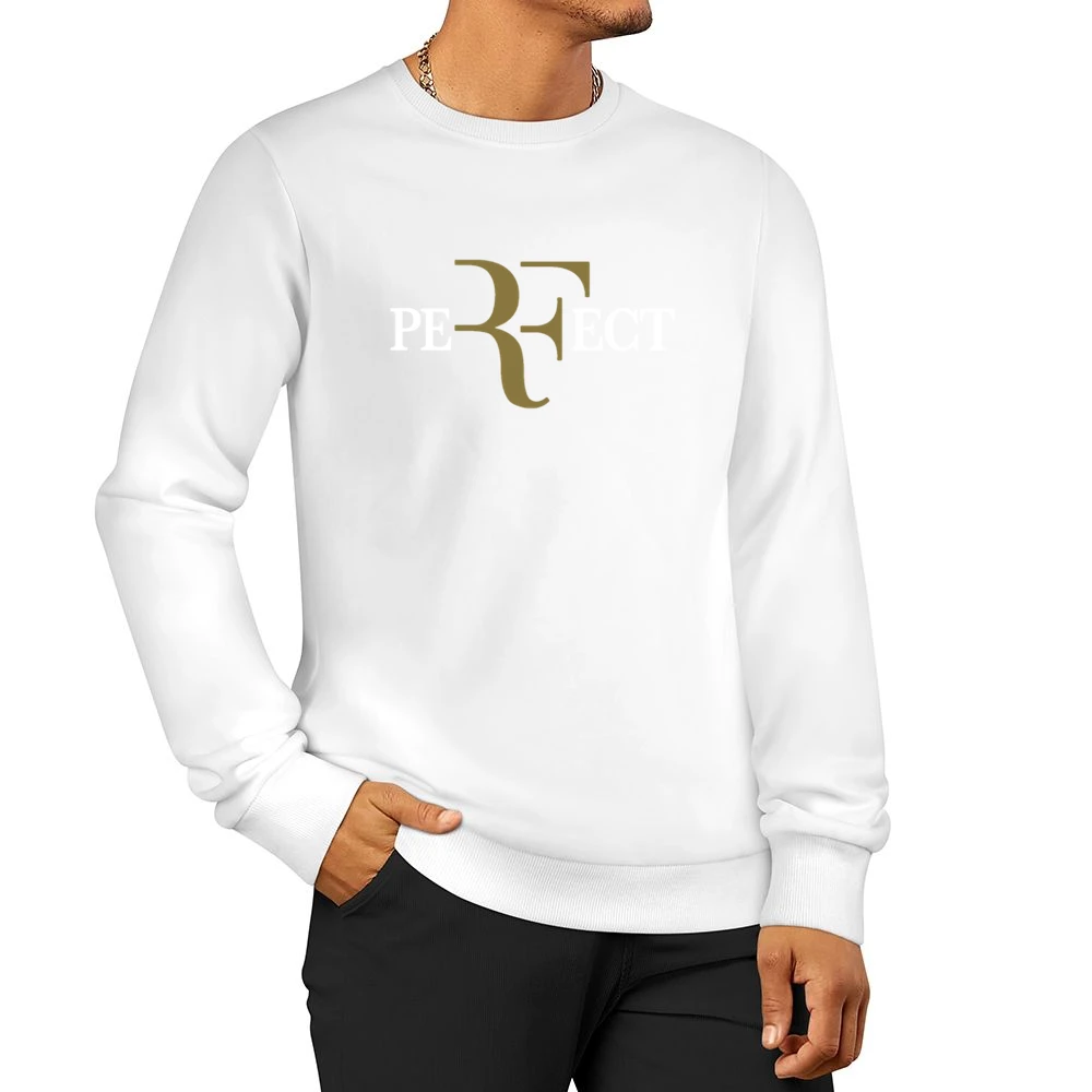 Perfect Roger Federer White And Gold Wimbledon US Open Swiss Tennis Ch Men Pullover Sweatshirt
