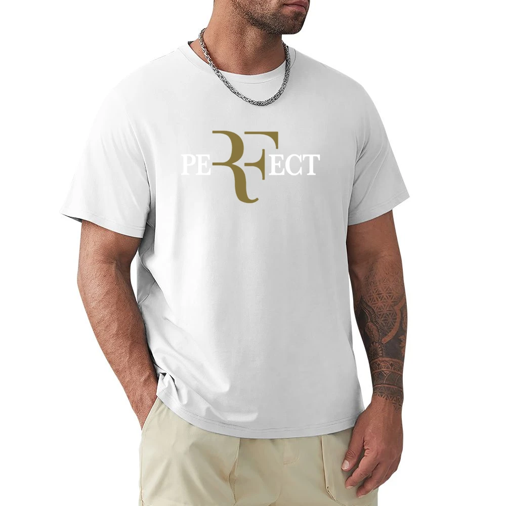 Perfect Roger Federer White And Gold Wimbledon US Open Swiss Tennis Ch Premium Men T-shirt