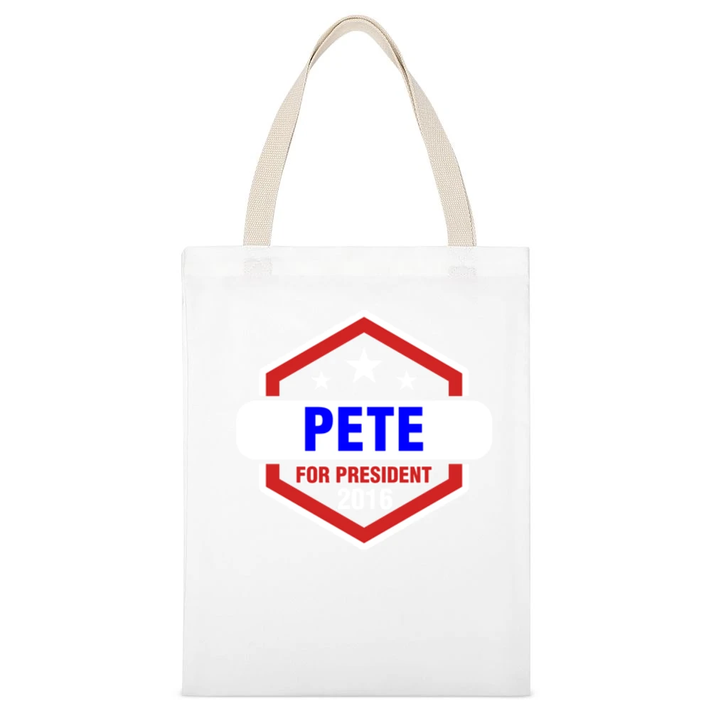 Pete For President 2016 The League TV Show White Canvas Tote Shopping Bag