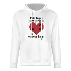 Pets leave paw prints on your heart - pet lovers European Size Men Hoodie