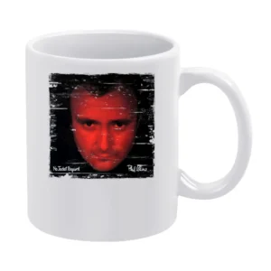 Phil Collins No Jacket Required Album Cover Distressed Image White Mug
