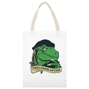 Philosoraptor - raptor philosoper White Canvas Tote Shopping Bag