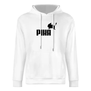 Pika Pikachu Pokemon Go Funny Puma Parody Graphic Anime European Size Men Hoodie