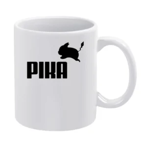 Pika Pikachu Pokemon Go Funny Puma Parody Graphic Anime White Mug