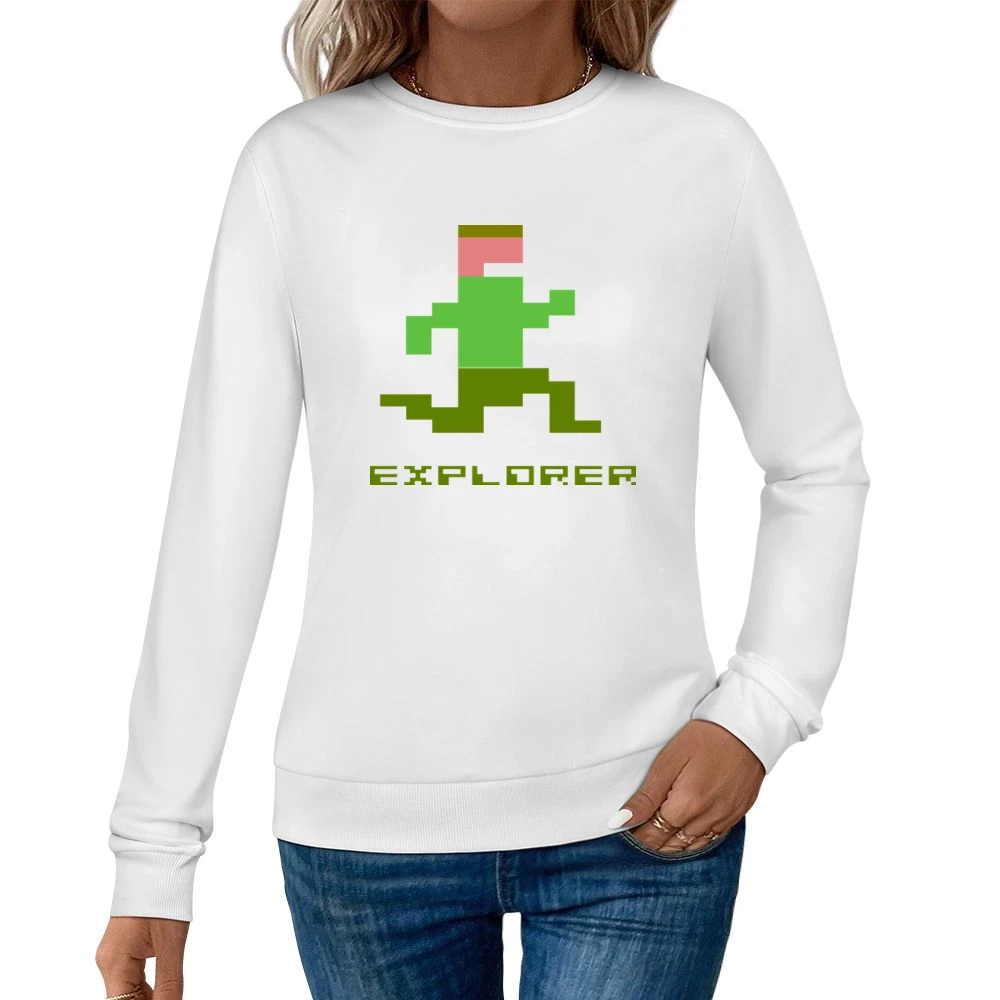 Pitfall Explorer Video Game Retro 80s Women Pullover Sweatshirt