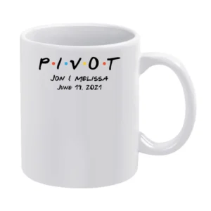 Pivot Jon And Melissa Wedding White Mug
