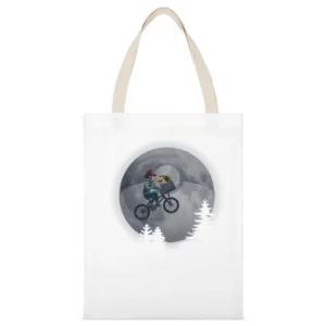 Pokemon Ash Pikachu Funny ET Movie Parody Graphic Apparel Tee Shirt White Canvas Tote Shopping Bag