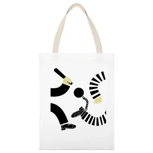 Police and robber White Canvas Tote Shopping Bag