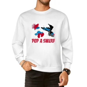 Pop a smurf funny European Size Pullover Sweater