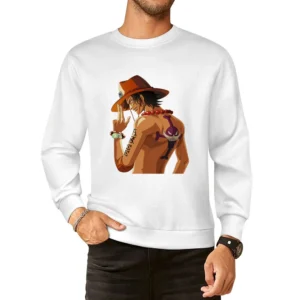 Portgas D ace One piece the fire fist whitebeard crew pirates European Size Pullover Sweater