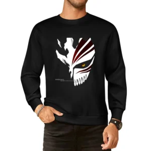 Post Human Ichigo kurosaki scatter shinigami hollow mask Bleach manga European Size Pullover Sweater