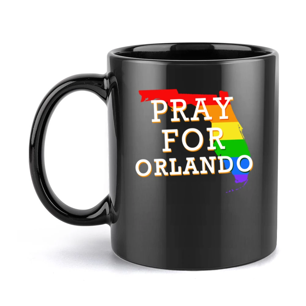 Pray For Orlando Florida Support LGBT Love Graphic Black Mug