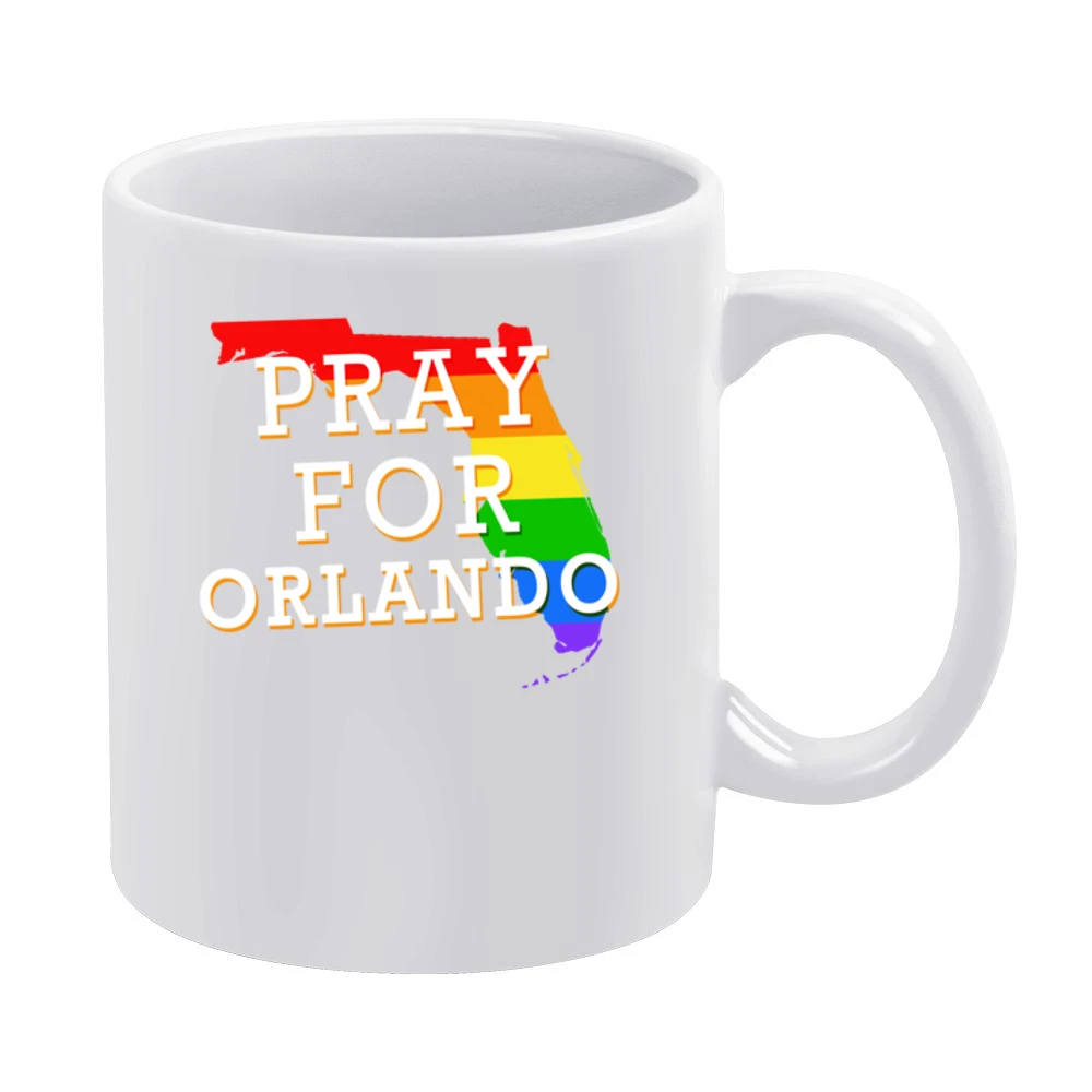 Pray For Orlando Florida Support LGBT Love Graphic White Mug