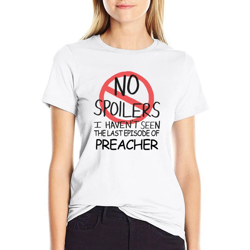 Preacher No Spoilers Last Episode Tv Funny US Size Women Ladies T-shirt