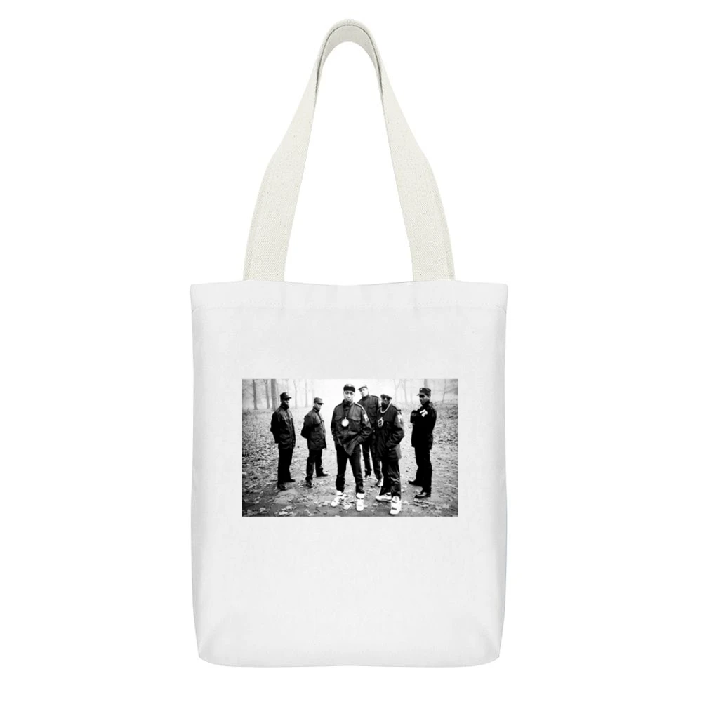 Public Enemy Flava Flav Chuck D Tshirt- All colors Available White Canvas Tote Shopping Bag With Interior Pocket