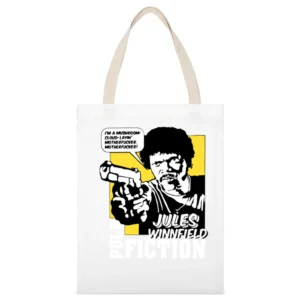 Pulp Fiction Eziekiel Quotes White Canvas Tote Shopping Bag