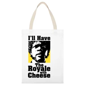 Pulp Fiction Royale Burger White Canvas Tote Shopping Bag