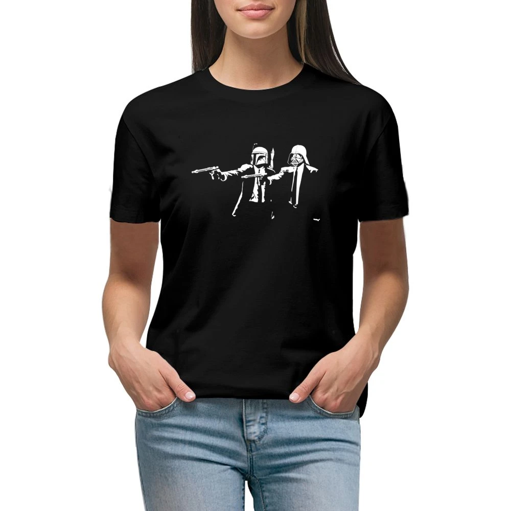 Pulp Fiction with Boba Fett and Darth Vader parody Premium Women Ladies T-shirt