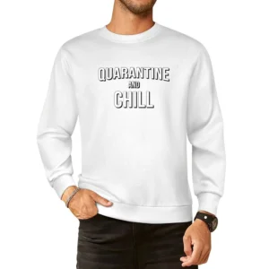 Quarantine And Chill Funny Netflix Parody Covid-19 Coronavirus Red T S European Size Pullover Sweater