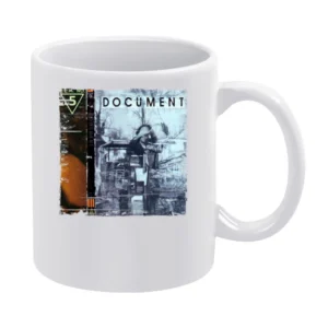 REM Document Album Cover Distressed Image White Mug